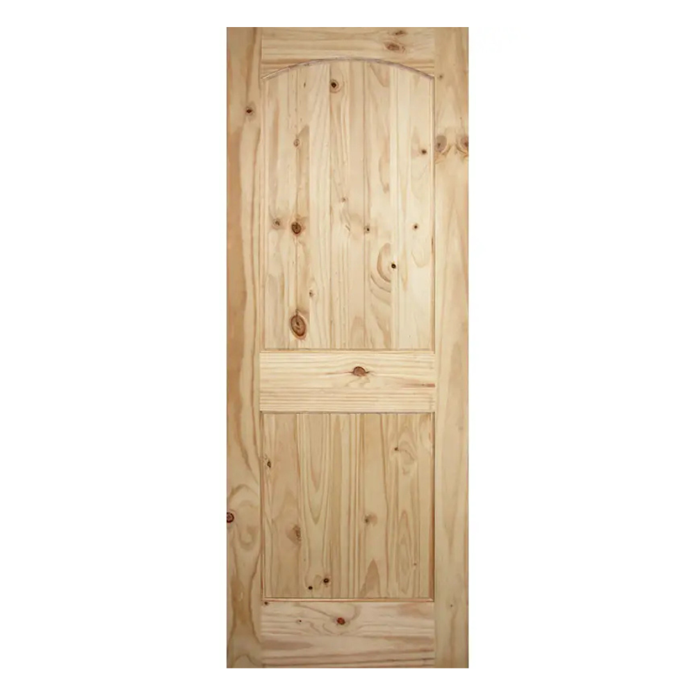 2 Panel Raised ARCH Knotty Pine Door (Solid Core)